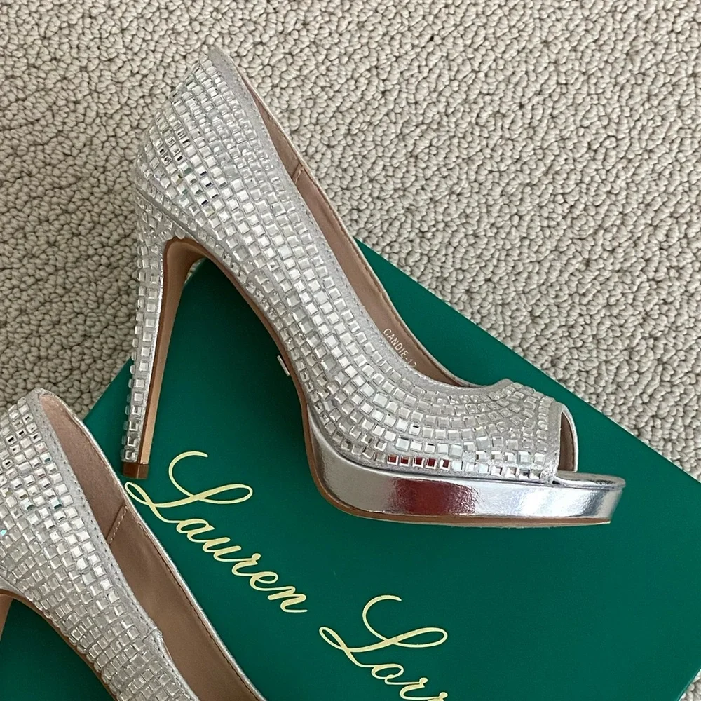 Lauren Lorraine Crystal Platform Heels